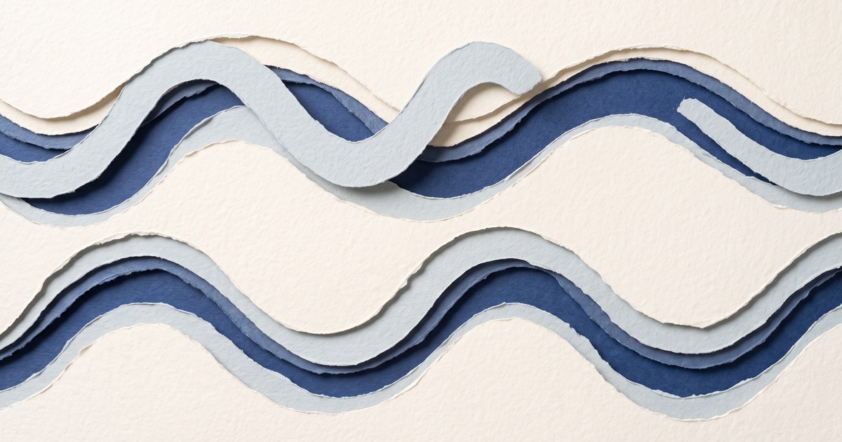 Papierschnitt-Illustration: zwei identische Wellen laufen parallel, aber zeitlich versetzt — die eine gipfelt früh, die andere spät